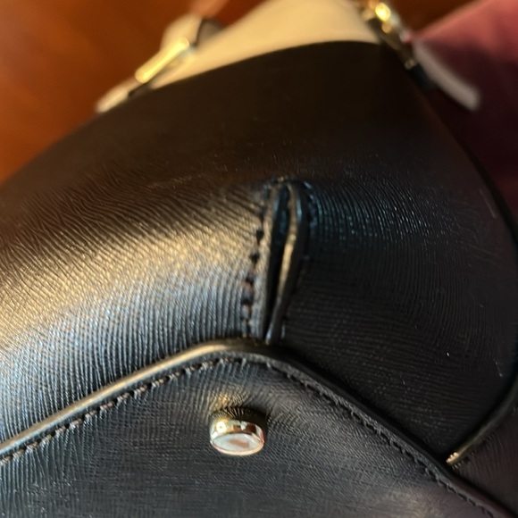 Kate Spade   Dome top Satchel   Color block beige/black  Crossbody  Cedar Street - Picture 9 of 16